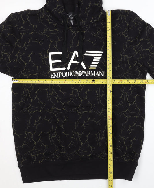 Emporio Armani EA7 Men's Black M Pullover Hoodie Graphic Logo