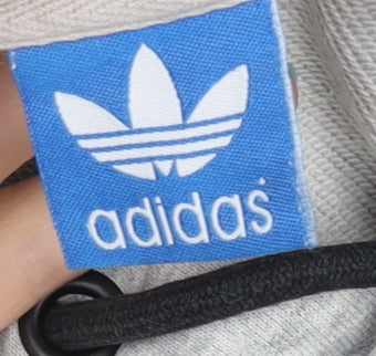 Adidas Men’s Grey Pullover Hoodie 2XL Logo Print Sportswear