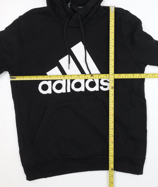 Adidas Men’s Black Pullover Hoodie M Graphic Logo Sportswear