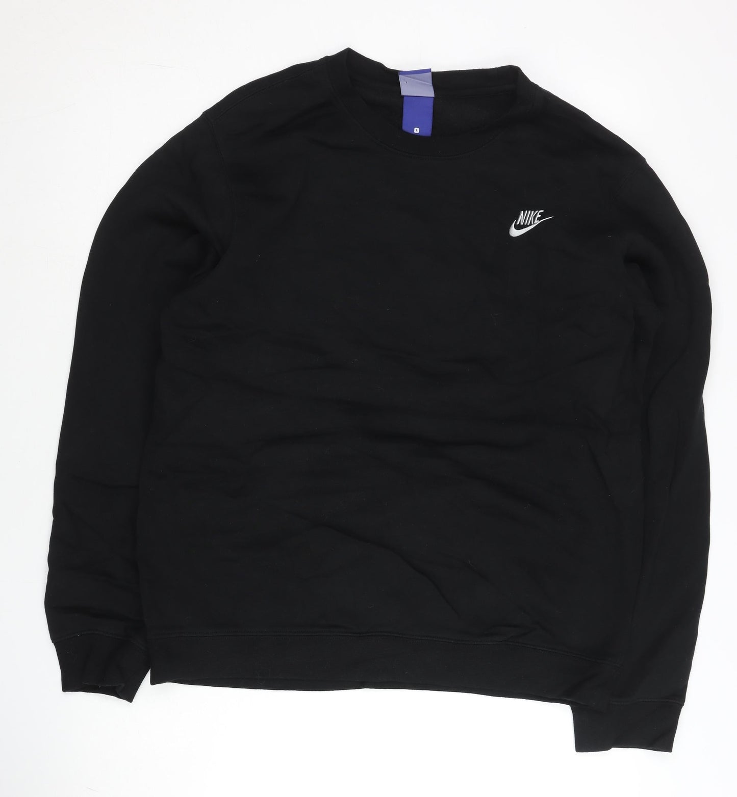 Nike Men’s Black L Pullover Sweatshirt Crew Neck Logo Sportswear