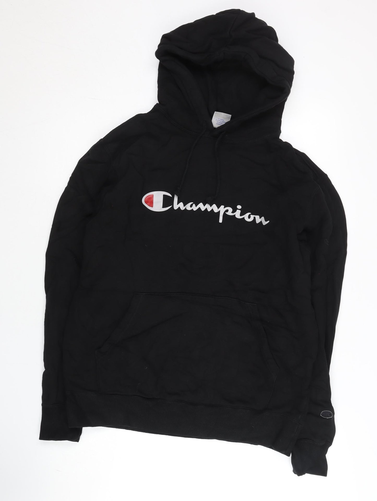 Champion Men’s Black XL Pullover Hoodie with Logo Print