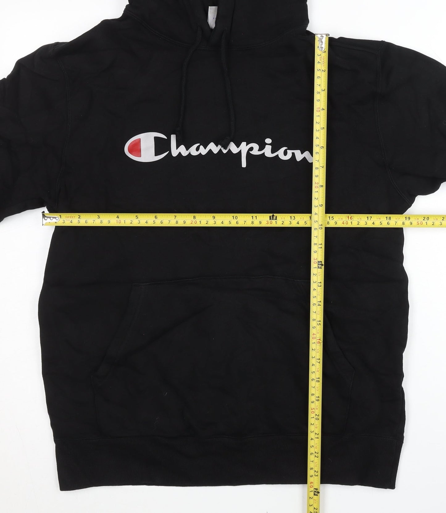 Champion Men’s Black XL Pullover Hoodie with Logo Print