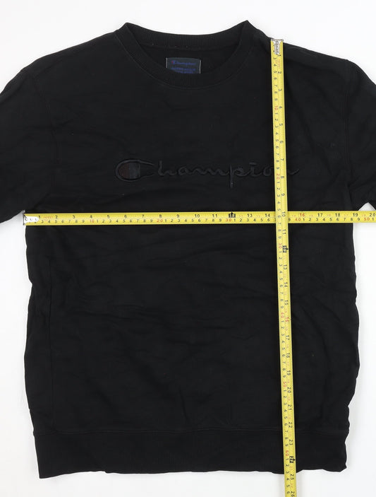 Champion Men's Black XL Pullover Sweatshirt Crew Neck Logo Jersey