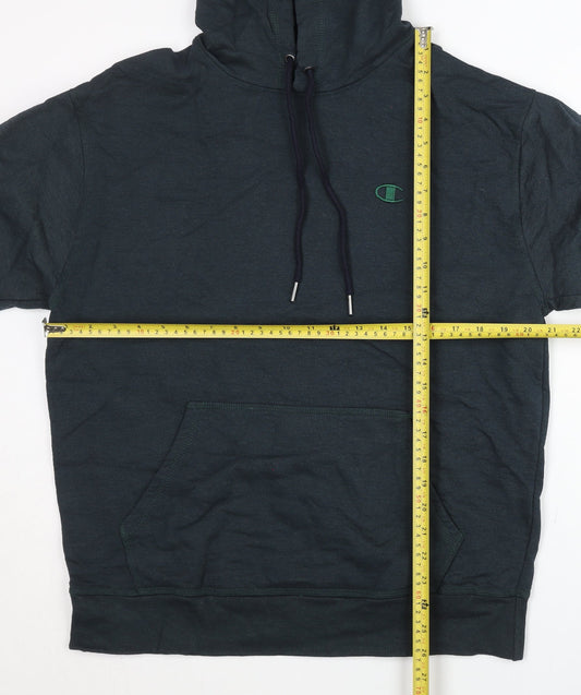 Champion Men's Green Pullover Hoodie M Logo Kangaroo Pocket