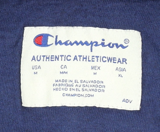 Champion Men's Purple Pullover Hoodie M Regular Fit Fleece Logo