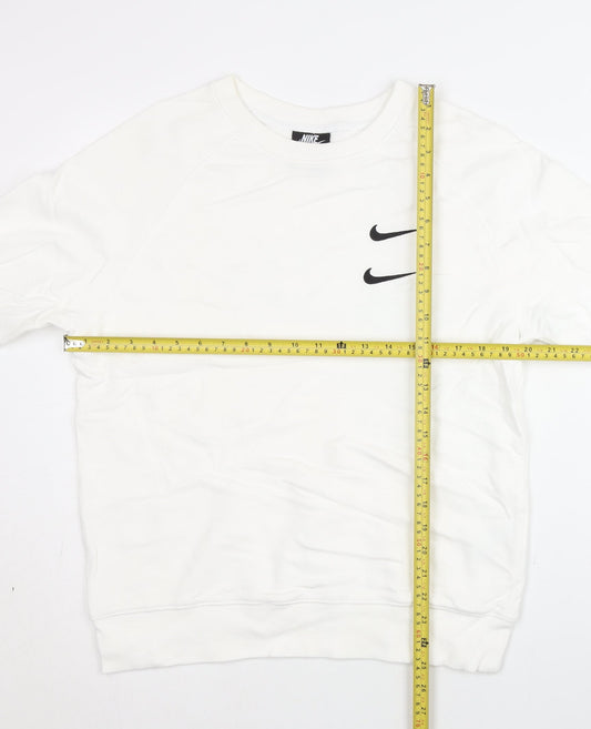 Nike Men's White L Pullover Sweatshirt Logo Graphic Sports Jersey