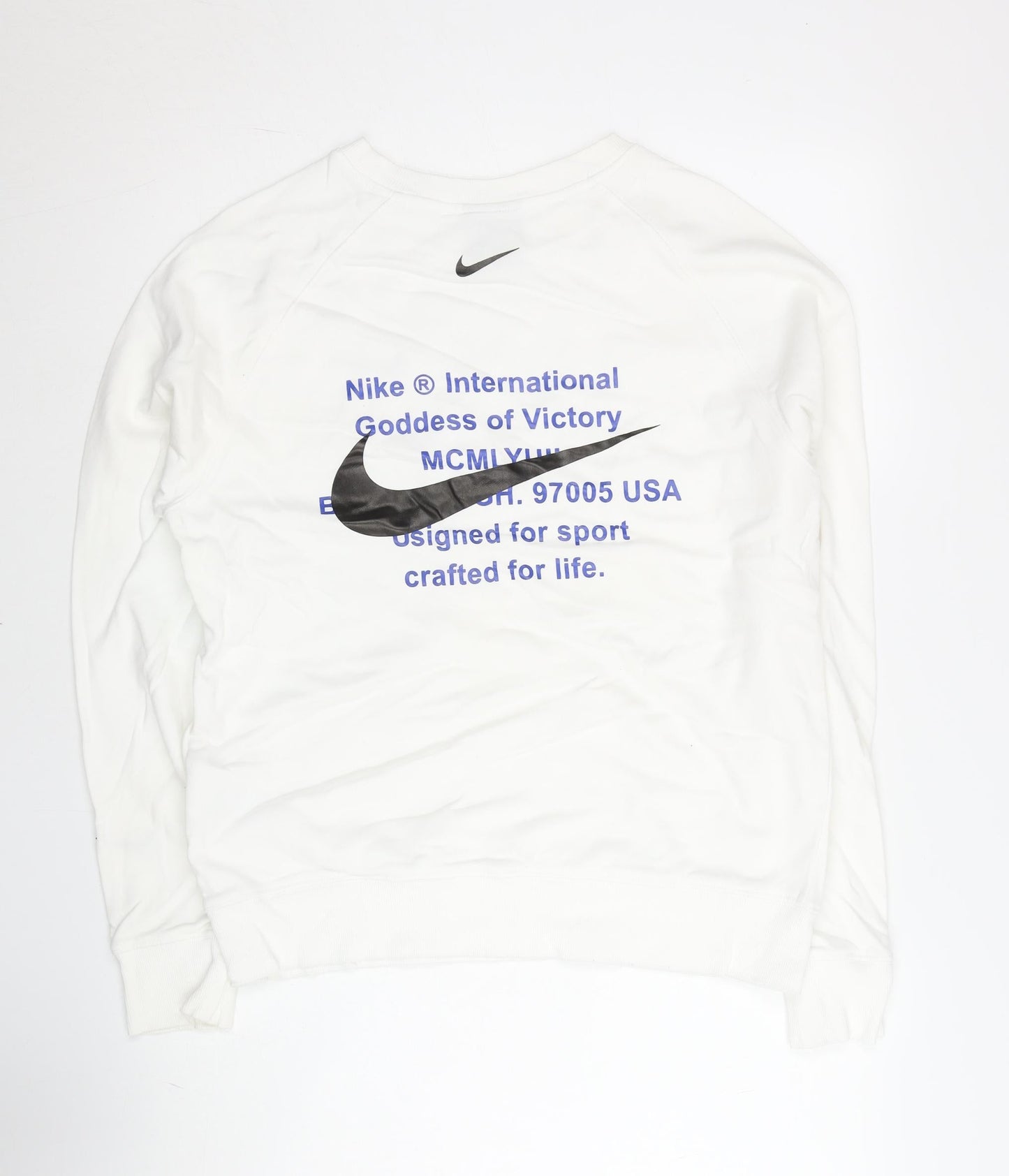 Nike Men's White L Pullover Sweatshirt Logo Graphic Sports Jersey