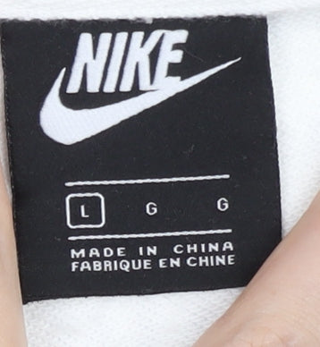 Nike Men's White L Pullover Sweatshirt Logo Graphic Sports Jersey