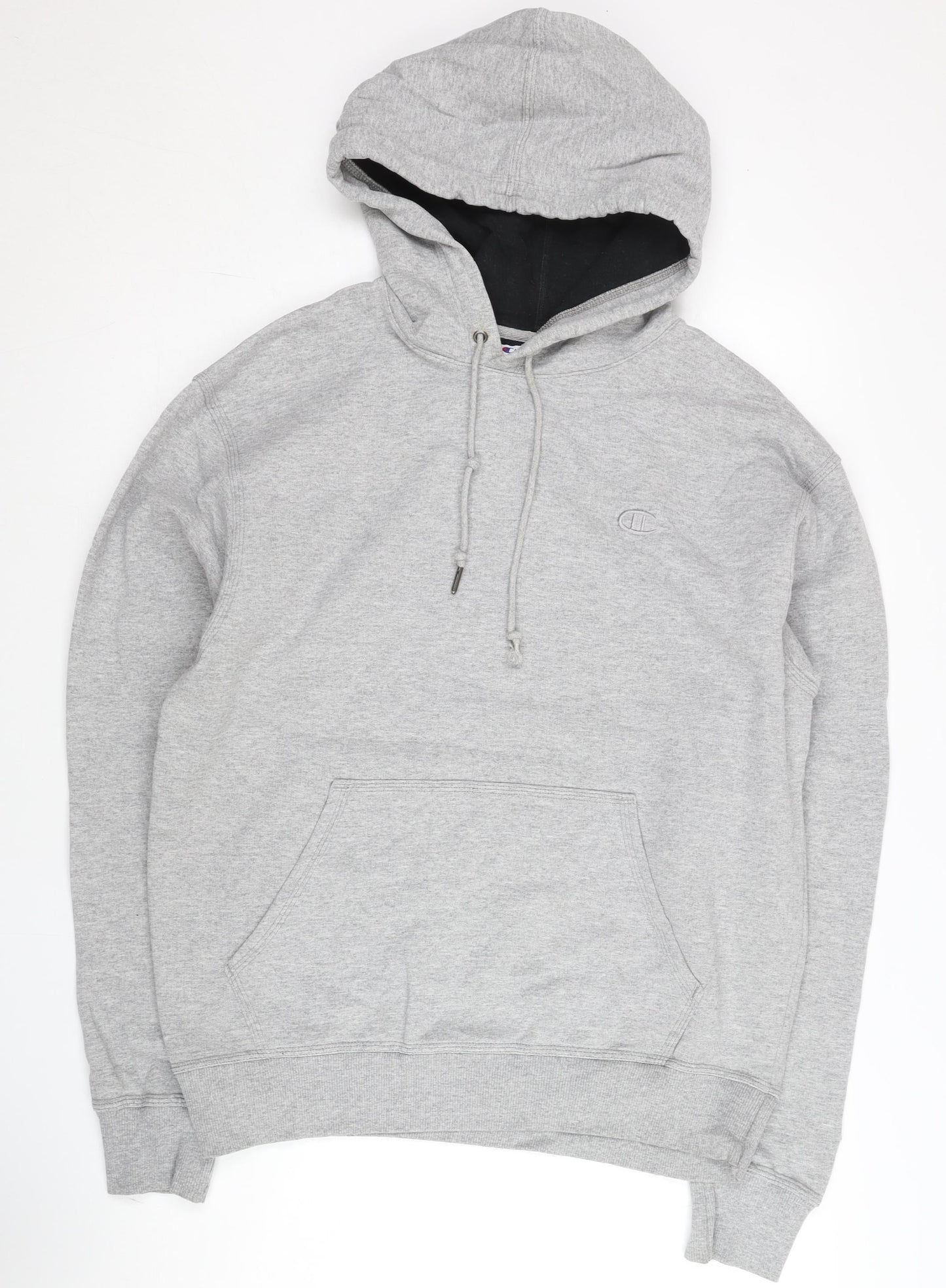 Champion Men’s Grey Pullover Hoodie M Regular Fit Fleece Logo