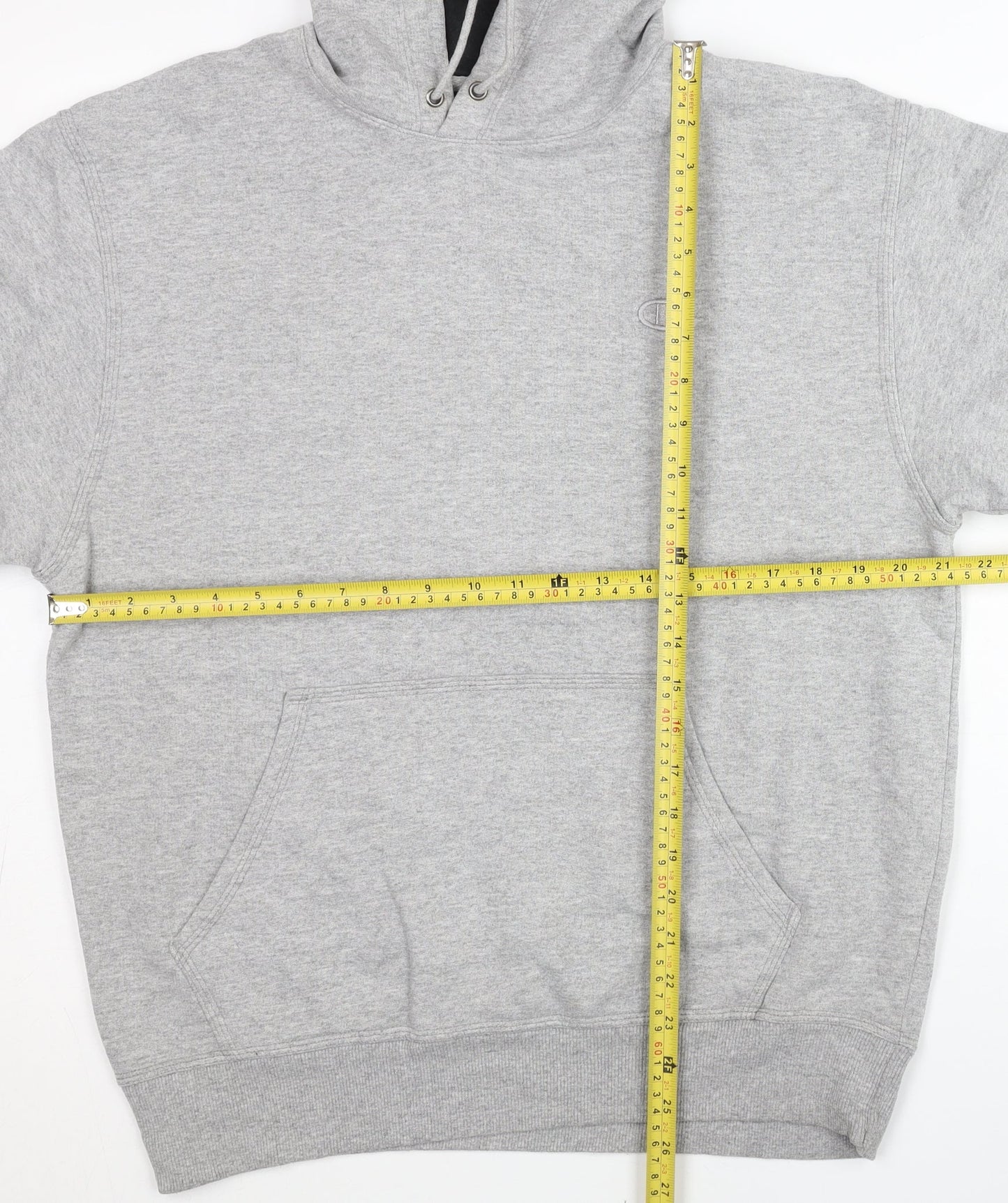 Champion Men’s Grey Pullover Hoodie M Regular Fit Fleece Logo