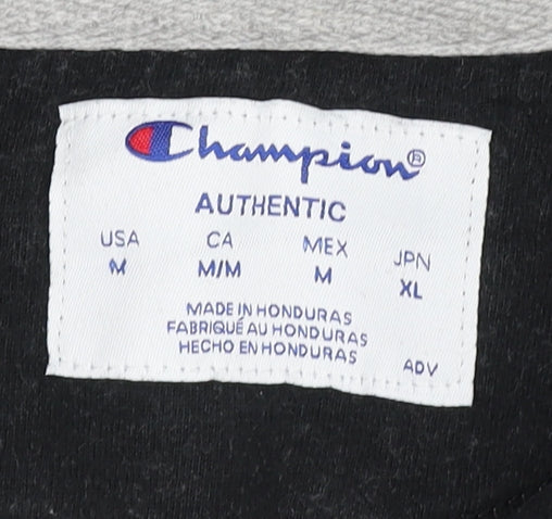 Champion Men’s Grey Pullover Hoodie M Regular Fit Fleece Logo