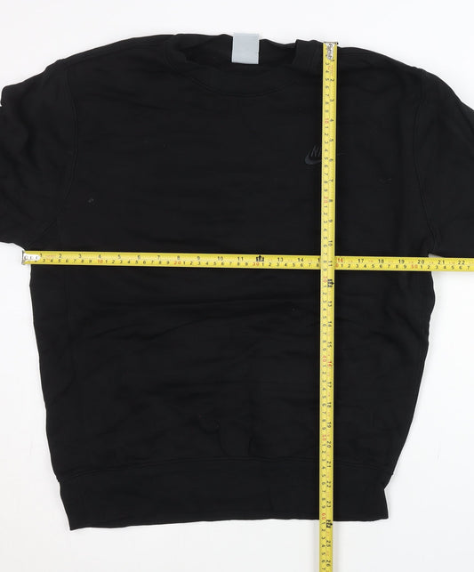 Nike Men’s Black Pullover Sweatshirt S Regular Fit Crew Neck Logo