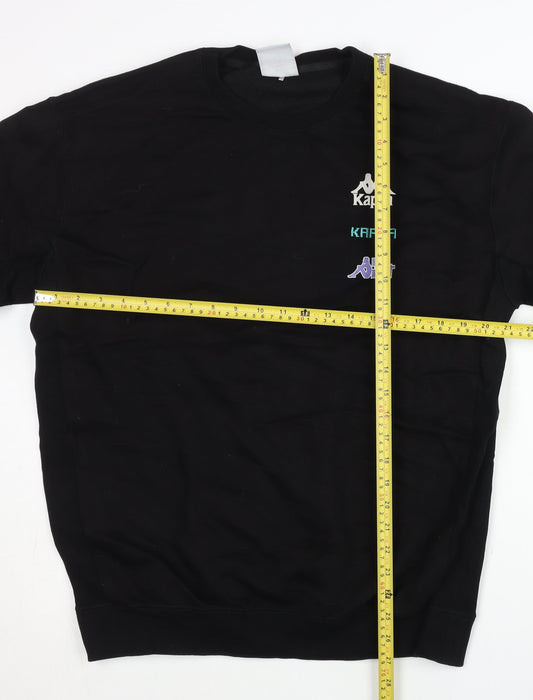 Kappa Men's Black XL Pullover Sweatshirt Embroidered Logo