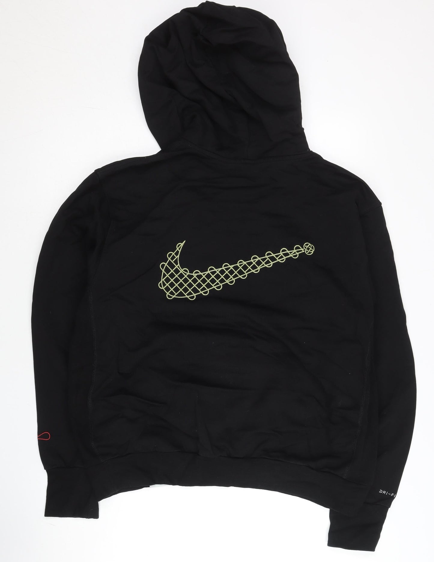 Nike Mens Black XL Pullover Hoodie Dri-FIT Embroidered Zip Pocket