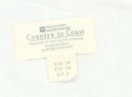 Mountain Warehouse Women Blue Size 10 Linen Cotton Belted Shirt Dress