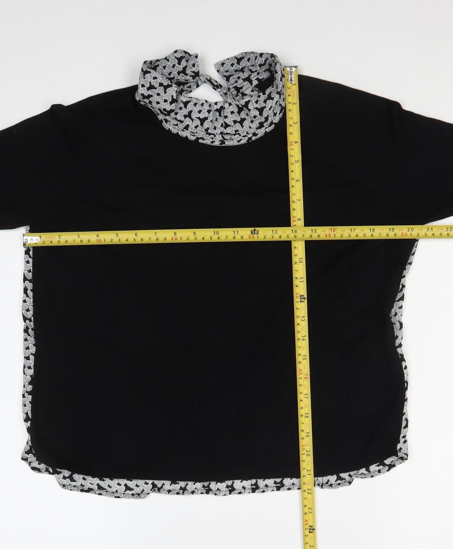 Kookai Women's Black Floral High Neck Long Sleeve Blouse L