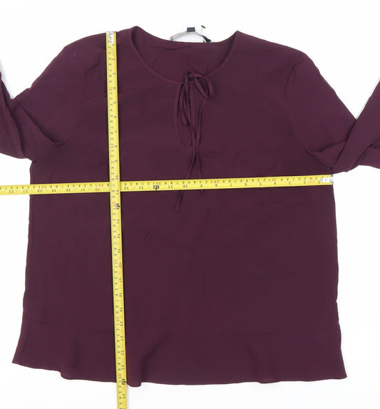 French Connection Women's Purple Viscose 3/4 Sleeve Blouse L