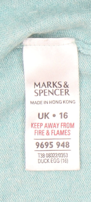 Marks and Spencer Women’s Blue Shrug UK 16 3/4 Sleeve Knit