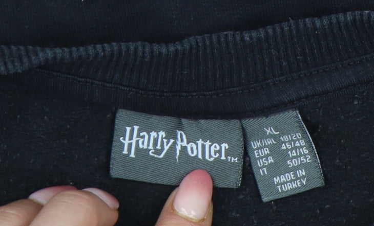 Harry Potter Women’s Black XL Pullover Sweatshirt Hogwarts Crest