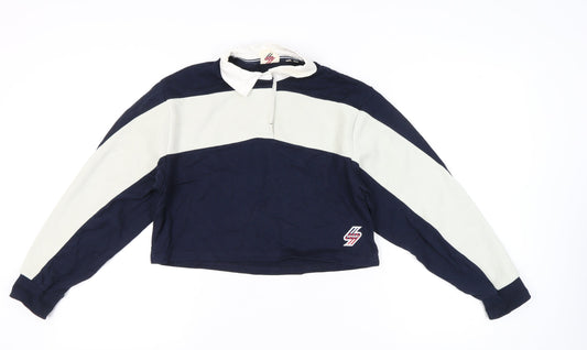 Womens UK 8 Regular Superdry Blue Pullover Sweatshirt