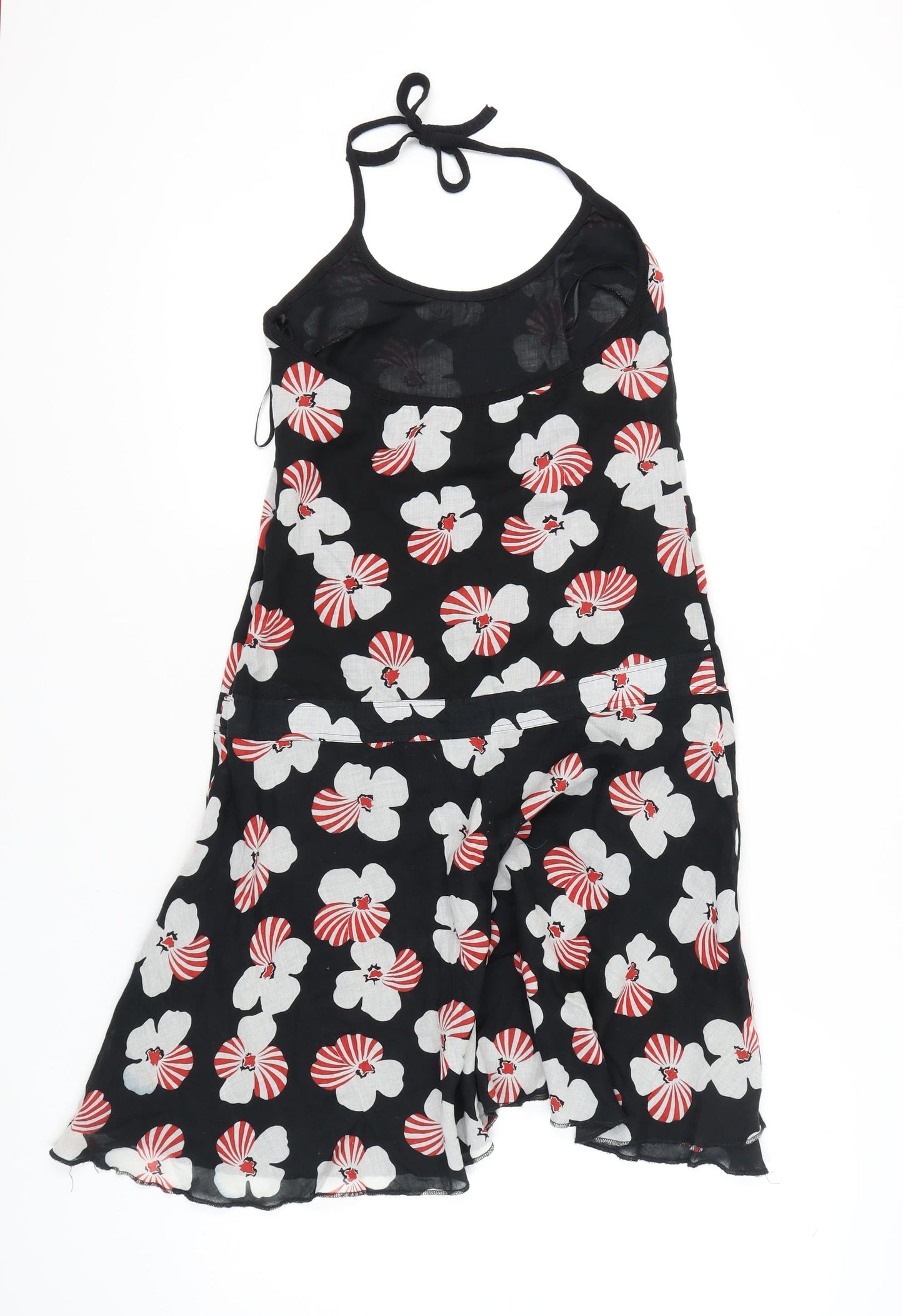 Diesel Women's Black Floral Halter Hi-Low Summer Dress M