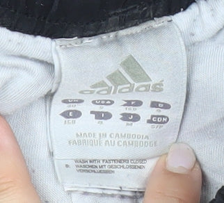 Adidas Men’s Black L Track Pants Elastic Waist Pockets Zip Sportswear
