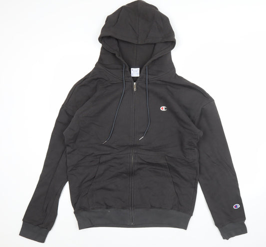 Champion Men's Black Full Zip Hoodie Medium Regular Fit Fleece