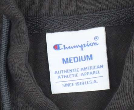 Champion Men's Black Full Zip Hoodie Medium Regular Fit Fleece