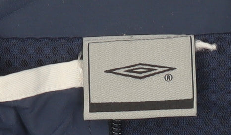 Umbro Men's Blue M Windbreaker Jacket Full Zip Lightweight Activewear
