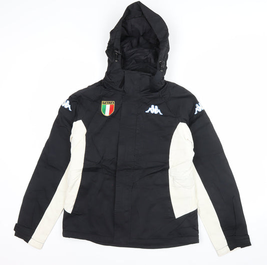 Kappa Men's XS Black Italy Puffer Jacket Hooded Winter Coat
