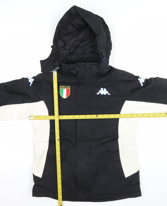 Kappa Men's XS Black Italy Puffer Jacket Hooded Winter Coat