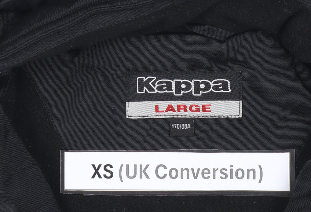 Kappa Men's XS Black Italy Puffer Jacket Hooded Winter Coat