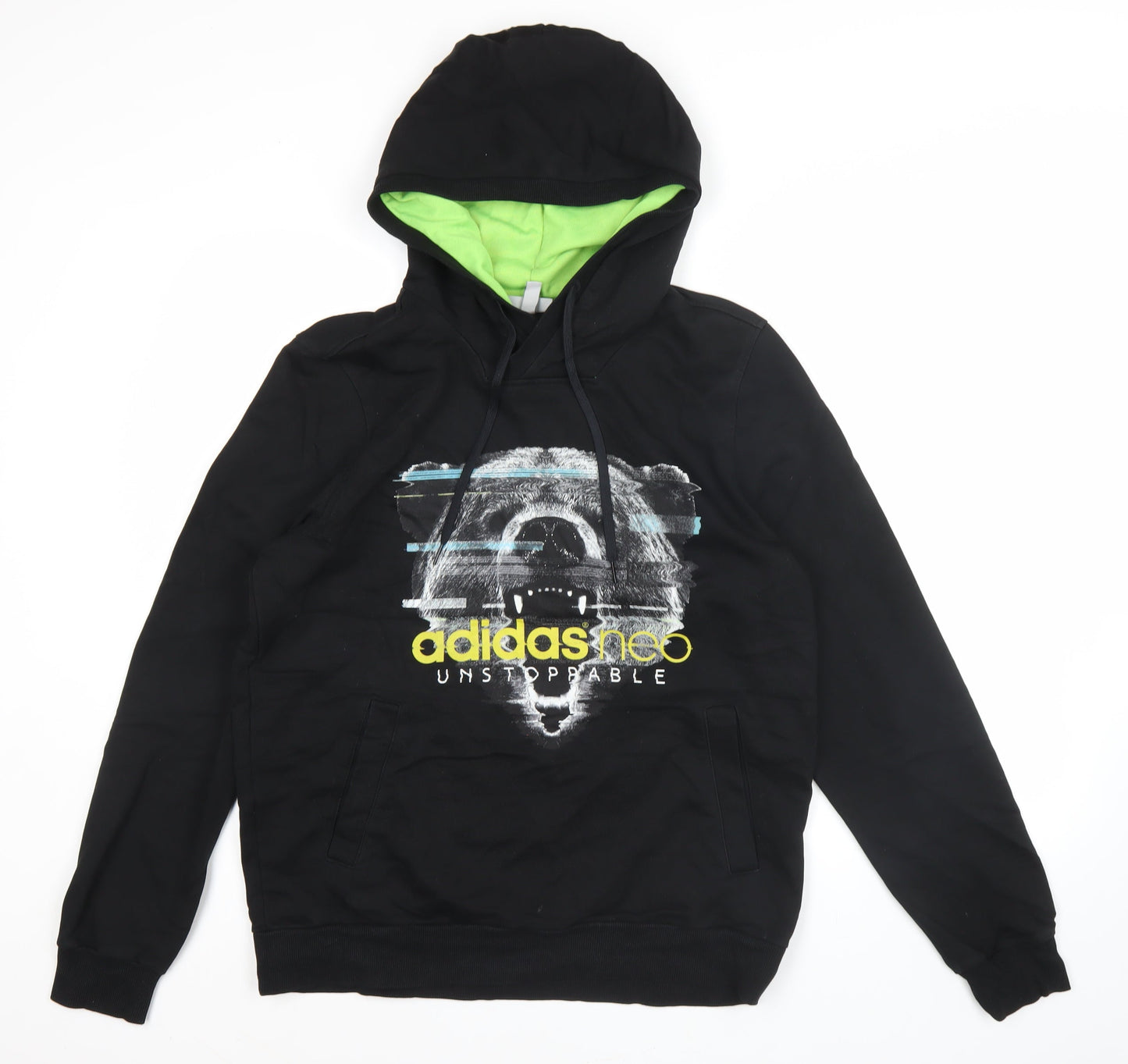 Adidas Neo Men’s Black L Pullover Hoodie Bear Graphic