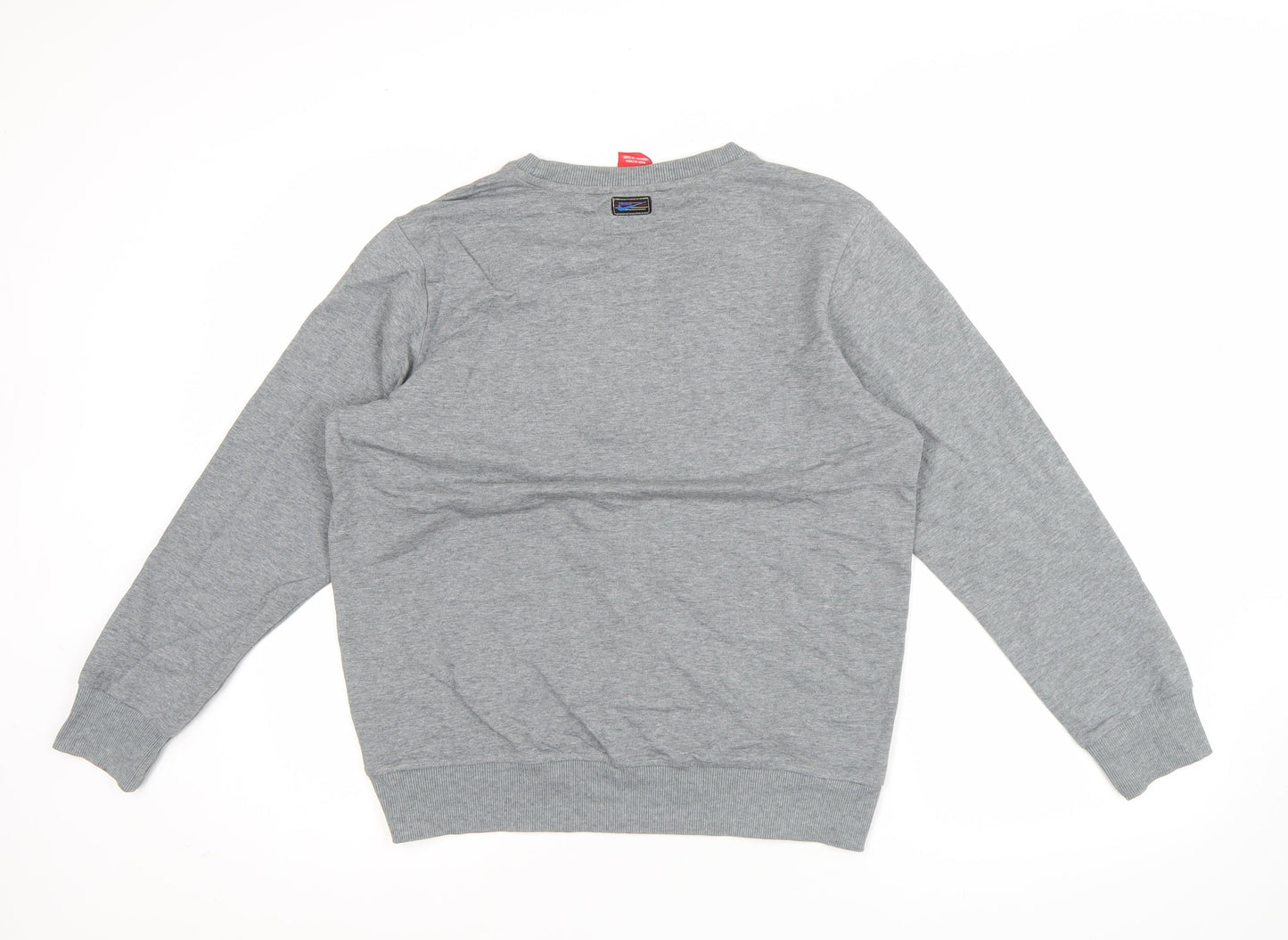 Nike Men's Grey Pullover Sweatshirt L Crew Neck Logo Sports