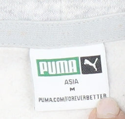 Puma Men’s Grey Pullover Hoodie S Logo Fleece Sportswear