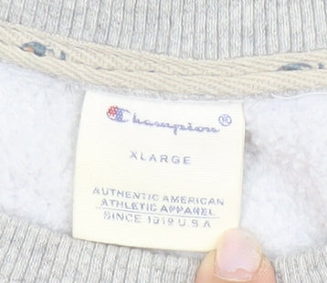 Champion Men's Grey XL Pullover Sweatshirt Crew Neck Regular Fit