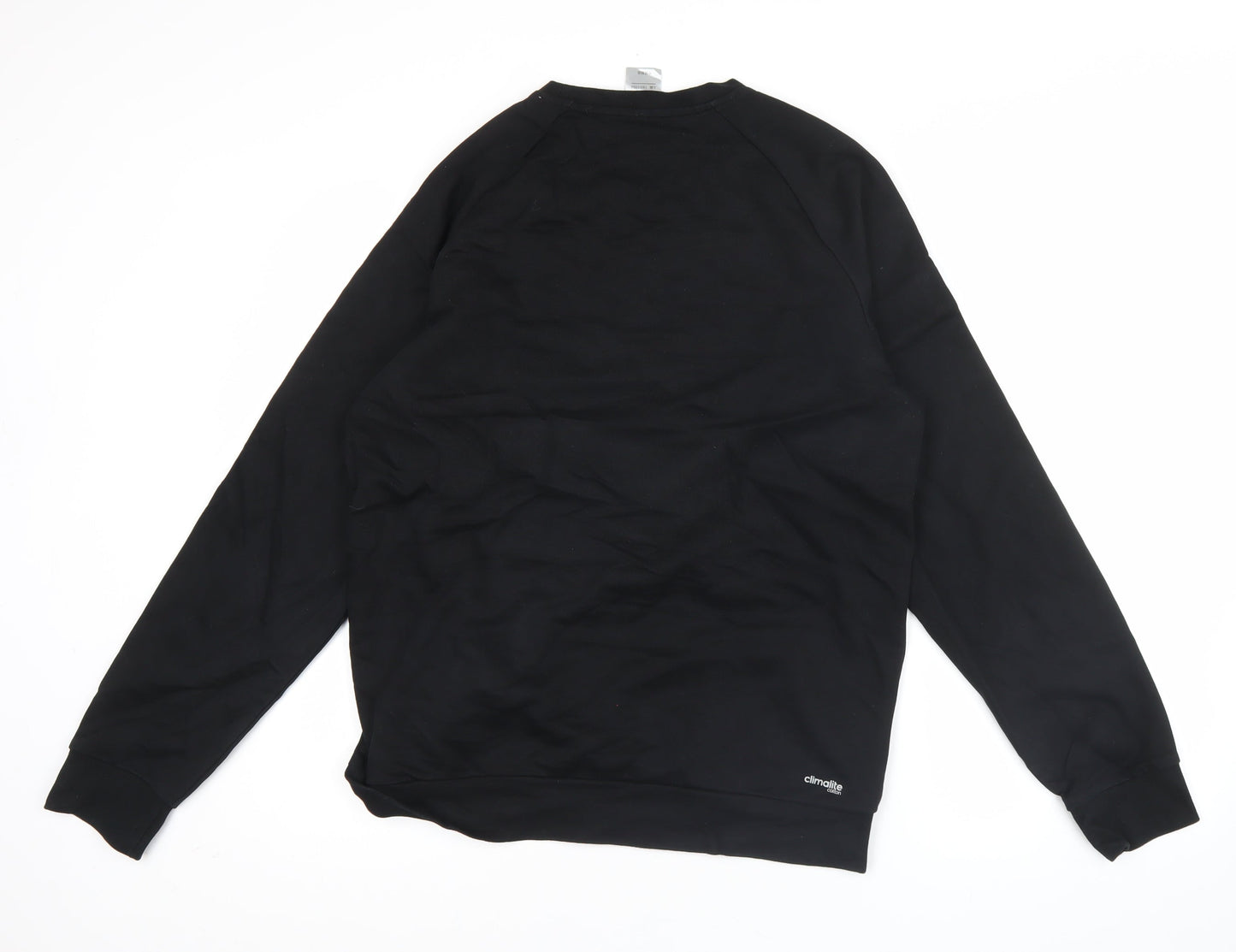 Adidas Mens Black Pullover Sweatshirt L Logo Sports Jersey