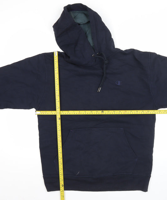 Champion Men's Navy Blue Pullover Hoodie Regular Fit Size M Fleece