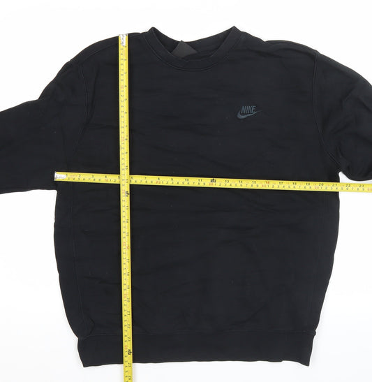 Nike Men's Black L Pullover Sweatshirt Crew Neck Logo Fleece