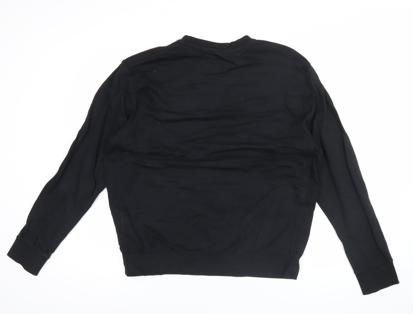 Nike Men's Black L Pullover Sweatshirt Crew Neck Logo Fleece