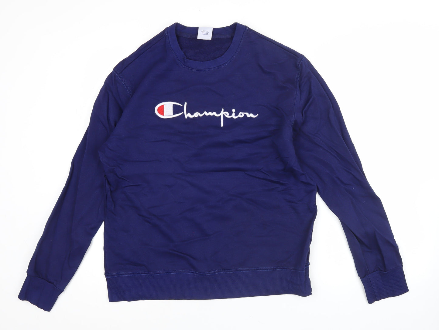 Champion Men's Blue XL Pullover Sweatshirt Crew Neck Embroidered Logo