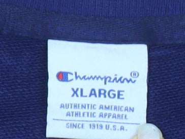 Champion Men's Blue XL Pullover Sweatshirt Crew Neck Embroidered Logo