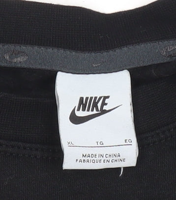 Nike Mens Black XL Pullover Sweatshirt Crew Neck Sports Logo