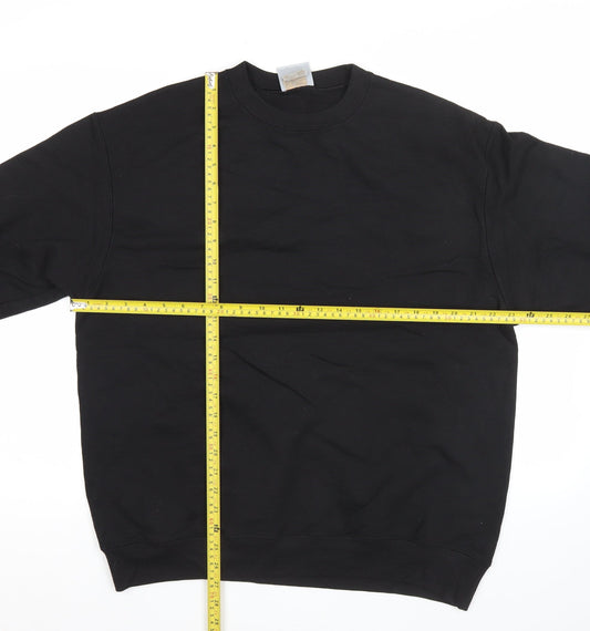 Champion Men’s Black Pullover Sweatshirt L Regular Fit Fleece Crew Neck