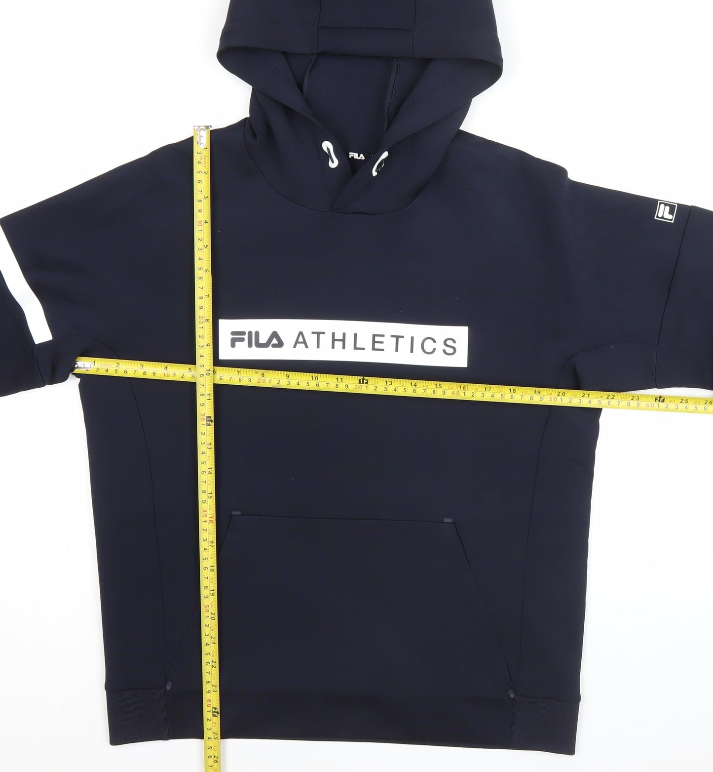 FILA Men's Blue Pullover Hoodie M Regular Fit Athletic Logo Sportswear