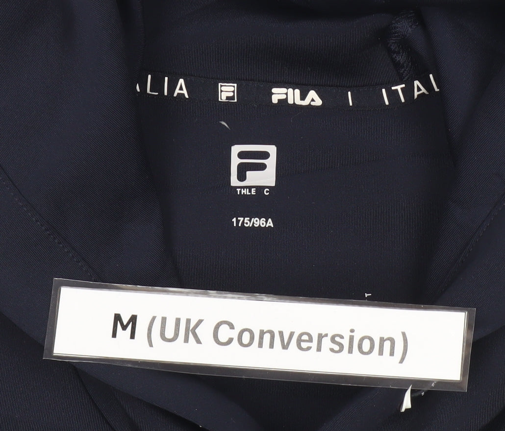 FILA Men's Blue Pullover Hoodie M Regular Fit Athletic Logo Sportswear