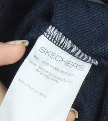 Skechers Men’s Blue L Pullover Sweatshirt Graphic Print Crew Neck