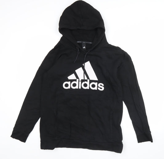 Additional front view of Adidas Men's Black XS Pullover Hoodie Logo Sports Fleece