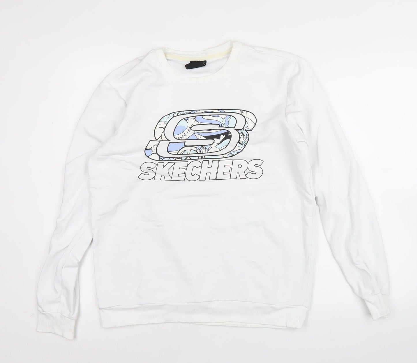 Skechers Men’s White XS Pullover Sweatshirt Logo Graphic Lightweight