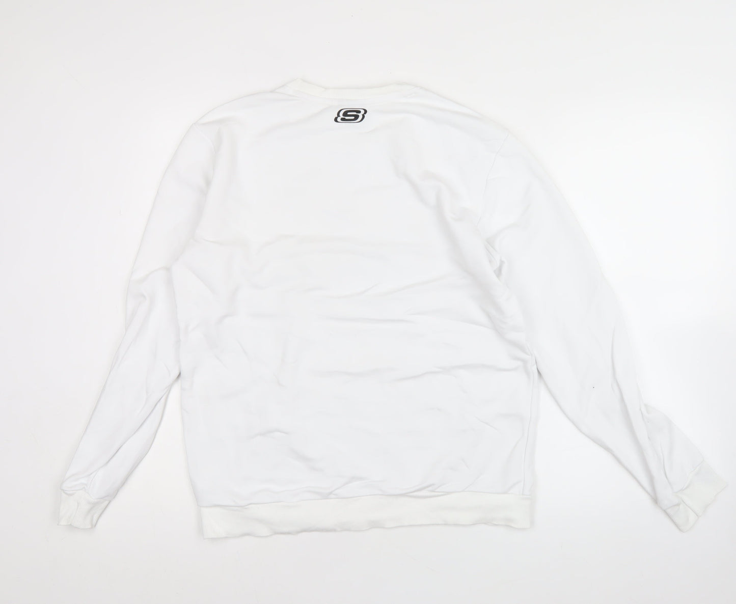 Skechers Men’s White XS Pullover Sweatshirt Logo Graphic Lightweight
